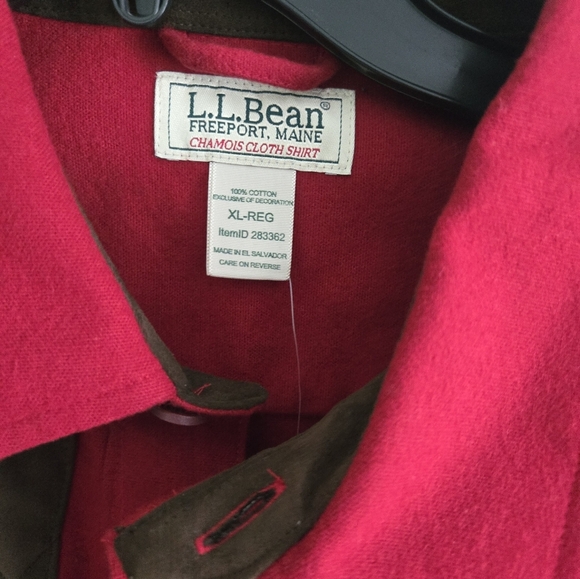 L.L. Bean Men's Red Sportsman Button Up Chamois Shirt With Elbow Patches XL - Picture 4 of 6